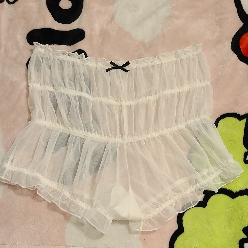 Nwot White Sheer Ruffled Bloomers